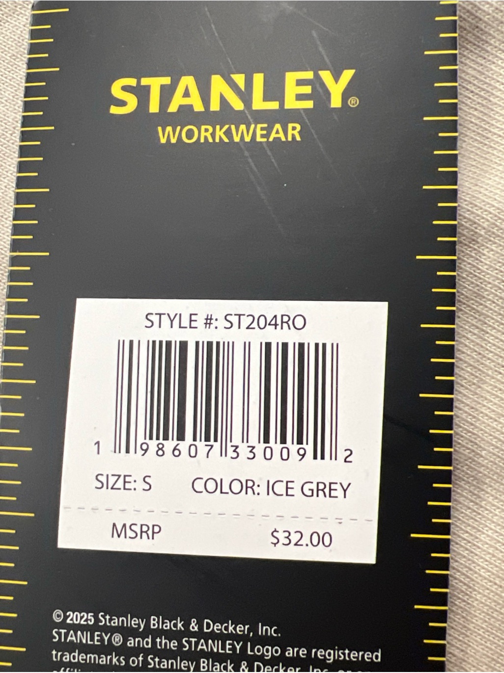 Stanley Workwear Cotton Blend Henley Long Sleeve Shirt Ice Gray Men’s Small Nwt — image 5 of 6